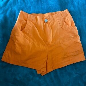 House of Harlow 1960 Orange High-Waist Shorts
